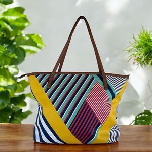 Nine West Rainbow Colorblock Vegan Leather Tote